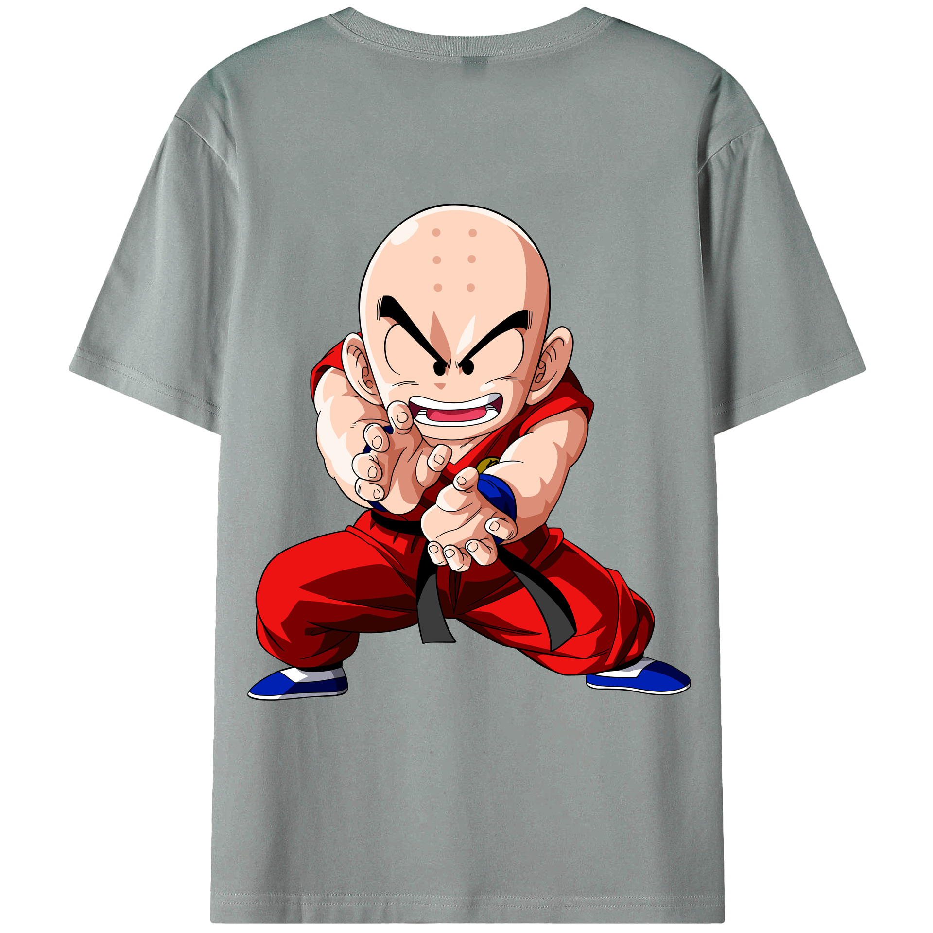 （画像用） ドラゴンボール クリリン DRAGON BALL krillin 綿100％ メンズ半袖Tシャツ（バックプリント） 通気性
